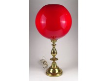 Retro réz állólámpa piros gömb burával 58 cm