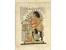 Keretezett egyiptomi papirusz kép 45.5 x 33.5 cm
