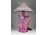 Iparművészeti rózsaszín kerámia lámpa 55 cm