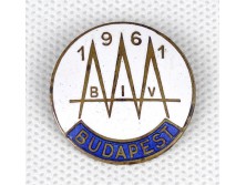 BIV Budapesti Ipari Vásár zománcozott kitűző 1961