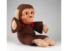 Régi retro piros nyakkendős majom 38 cm