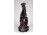 Régi barna mázas ágaskodó kerámia ló szobor 25 cm