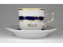 Nelly feliratos Hollóházi porcelán kávéscsésze