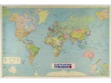 Régi retro TUNGSRAM világtérkép 76 x 116 cm