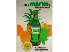Retro nagyméretű MÁRKA üdítő reklám plakát 80 x 116 cm
