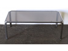 Retro mid century krómozott formatervezett üvegasztal dohányzóasztal 37 x 52 x 102 cm