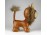 Gyönyörű retro bőr oroszlán figura 14 cm