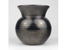 Mid century grafitszürke kerámia váza díszváza 10 cm