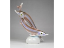 Nagyméretű Hollóházi porcelán viza hal pár 22 cm