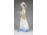 Jelzett virágkosaras porcelán hölgy figura 24 cm