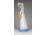 Jelzett virágkosaras porcelán hölgy figura 24 cm