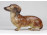Régi kisméretű porcelán tacsi tacskó kutya 10.5 cm 