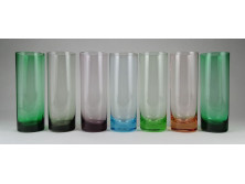 Retro színes hibátlan üdítős pohár készlet 7 darab