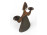 Régi kétágú alakos bronzzal futtatott gyertyatartó 29 cm