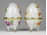 Nagyméretű porcelán tojás bonbonier pár 9.5 cm