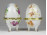 Nagyméretű porcelán tojás bonbonier pár 9.5 cm