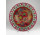 Nagyméretű festett színes indiai réz asztalközép kínáló tál 24.5 cm