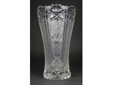 Régi préselt csiszolt üveg váza 20.5 cm