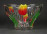 Tulipános üveg dísztárgy dísz tál 10 x 15.5 cm