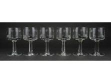 Régi art deco talpas csiszoltüveg likőrös pohár készlet 6 darab