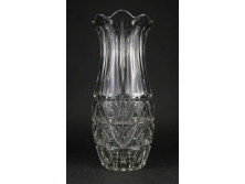 Régi préselt üveg váza 25 cm