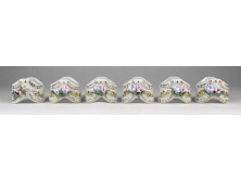 Aranyozott porcelán szalvétagyűrű 6 darab