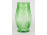 Mid century zöld préselt üveg váza 19.5 cm