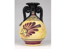 Festett plombált görög kerámia váza kópia 13 cm