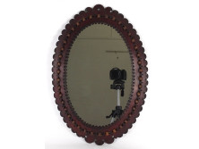 Ovális alakú bőrdíszműves tükör 51 x 35.5 cm