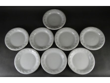 Aranyozott hófehér Hollóházi porcelán tányérkészlet 8 darab
