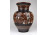 Jelzett barna mázas hódmezővásárhelyi kerámia váza 22.5 cm