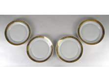 Retro arany szegélyes Alföldi porcelán süteményes tányérkészlet 4 darab