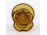 Régi kisméretű borostyánsárga üveg ibolyaváza 11 cm