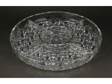 Hibátlan osztott üveg asztalközép kínáló tál üveg tál 25 cm
