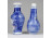 Régi kisméretű kék-fehér keleti porcelán váza 10 cm
