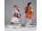 Srilankai jelzett rokokó porcelán figura 2 darab 