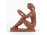 Kovács J. : Terrakotta ülő nő szobor 16 cm