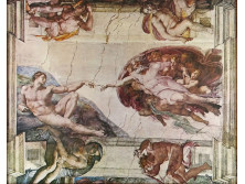 Michelangelo : Ádám teremtése keretezett nyomat 56 x 70 cm