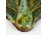 Iparművészeti mid century mázas samott páva falidísz 16 x 17.5 cm