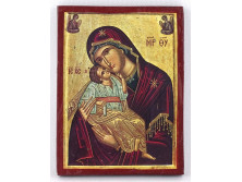 Mária és a kis Jézus ikon fatáblán 15.3 x 11.5 cm