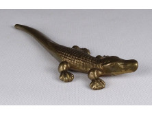 Régi bronz krokodil dísztárgy 16.5 cm
