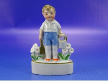 Antik WAGNER und APEL porcelán kertész fiú
