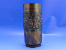 Retro jelzett iparművészeti bronz váza