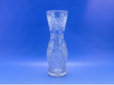 Régi csiszolt üveg kristály váza