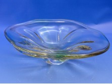 Fújtüveg BOHEMIA művészi üveg tál