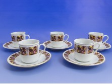 Kínai porcelán kávés készlet 5 személyes
