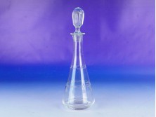 Régi kisméretű maratott üveg kínáló 25,5 cm