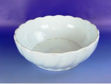 Antik vastagfalú porcelán leveses tál