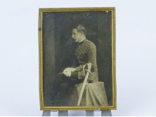 Antik filigránozott réz keret katona fotóval