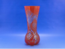 Színezett csiszoltüveg váza